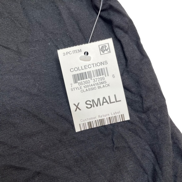 Charter Club Intimates Macy's Lace Trim Pajama Top Classic Black XS New - Picture 5 of 6